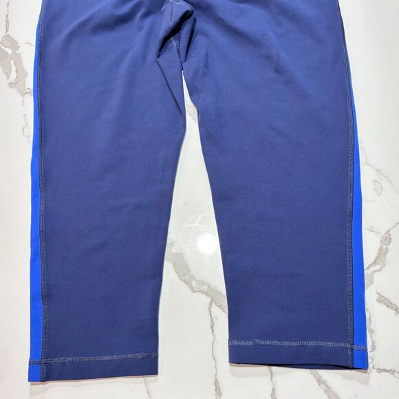 Lululemon Run Pace Crop Capris Workout Leggings 2012-2014 Blue Side Stripe 10 - Picture 9 of 15